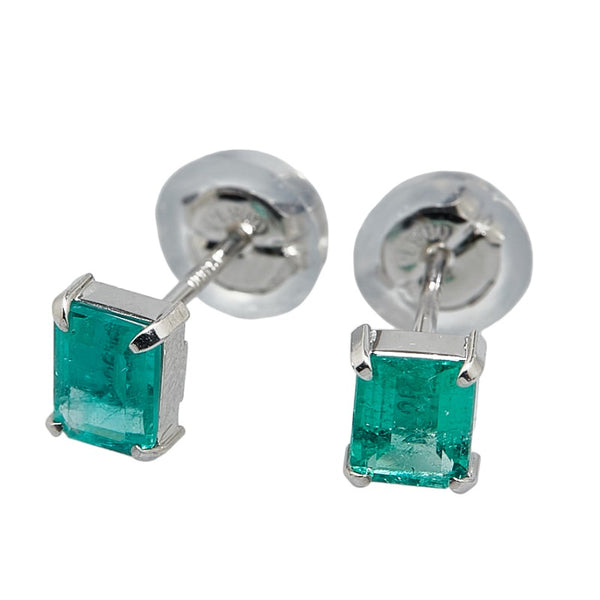 Pt900 プラチナ エメラルド0.41ct ピアス レディース 【中古】