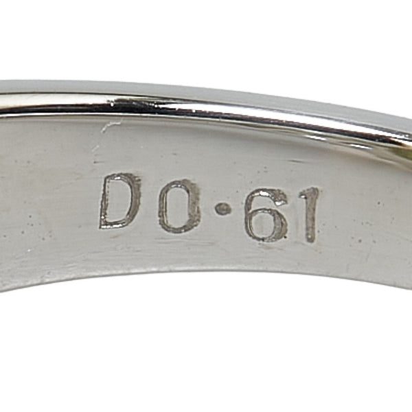 シルバー グリーン Pt900 プラチナ キャッツアイ3.12ct ダイヤ0.61ct リング 指輪 レディース 10.5号 【中古】