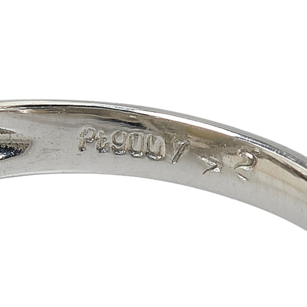 Pt900 プラチナ キャッツアイ1.72ct ダイヤ0.40ct フラワー 花 モチーフ リング 指輪 レディース 11.5号 【中古】