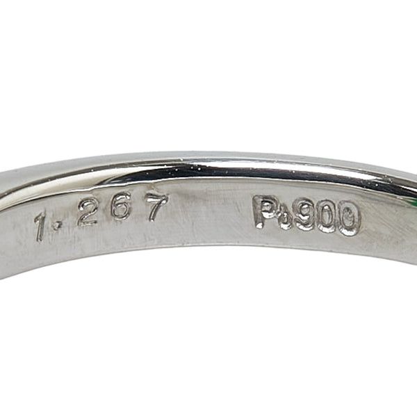 Pt900 プラチナ ひすい1.267ct ダイヤ0.16ct リング 指輪 レディース 12号 【中古】
