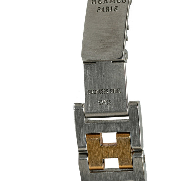 エルメス クリッパー 腕時計 CL3.240 クオーツ ホワイト文字盤 ステンレススチール メッキ レディース HERMES 【中古】