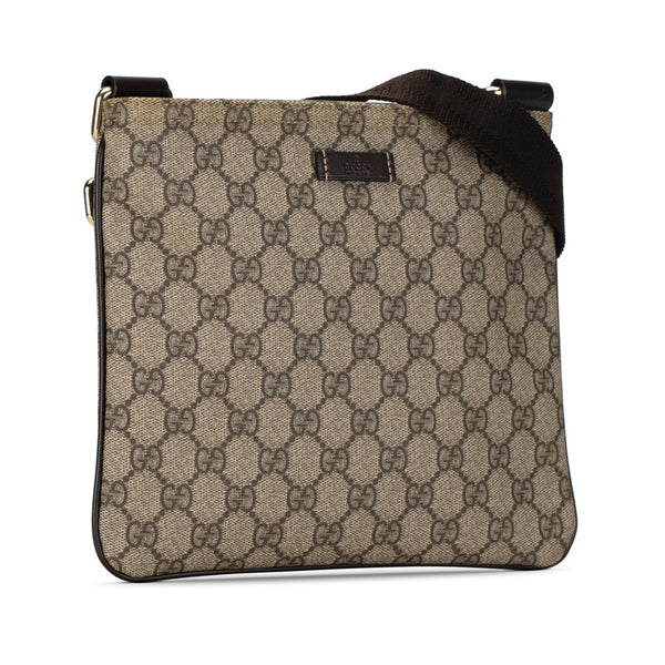 グッチ GGスプリーム 斜め掛け ショルダーバッグ 204046 ブラウン PVC レザー レディース GUCCI 【中古】