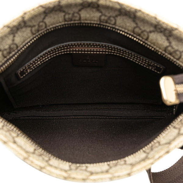 グッチ GGスプリーム 斜め掛け ショルダーバッグ 204046 ブラウン PVC レザー レディース GUCCI 【中古】