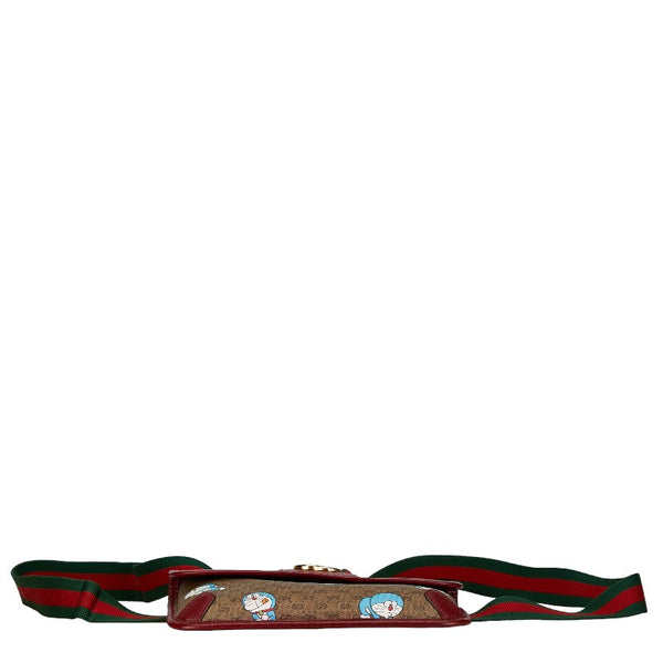 グッチ GGスプリーム ドラえもん ボディバッグ ウエストポーチ 6457817 チェリーレッド ベージュ PVC レザー レディース GUCCI 【中古】