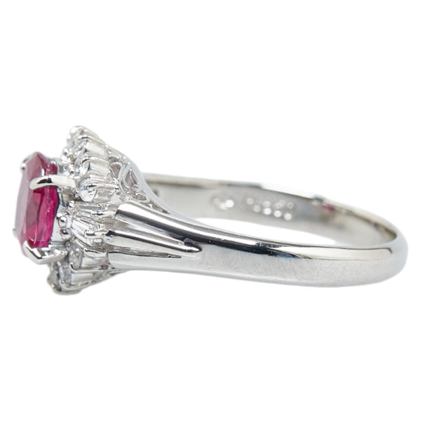 Pt850 プラチナ ルビー1.14ct ダイヤ0.31ct リング 指輪 #52 レディース 12.5号 【中古】