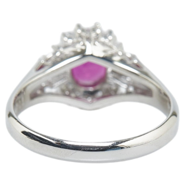 Pt850 プラチナ ルビー1.14ct ダイヤ0.31ct リング 指輪 #52 レディース 12.5号 【中古】