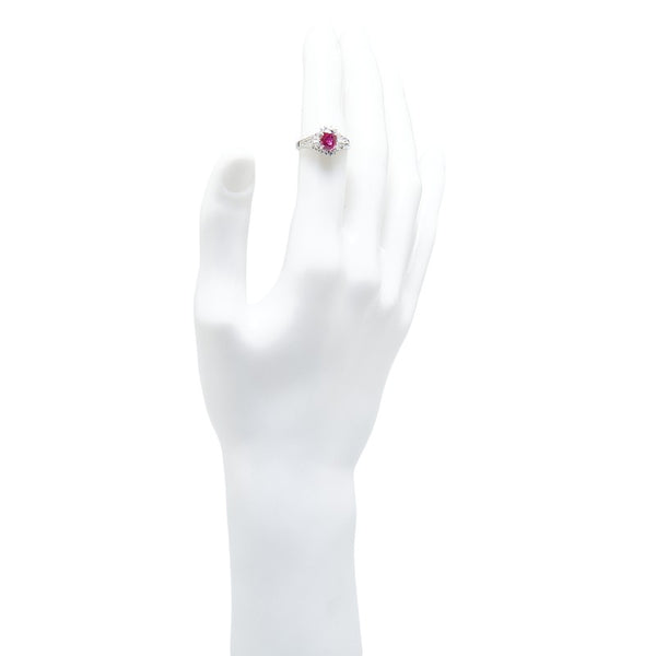 Pt850 プラチナ ルビー1.14ct ダイヤ0.31ct リング 指輪 #52 レディース 12.5号 【中古】