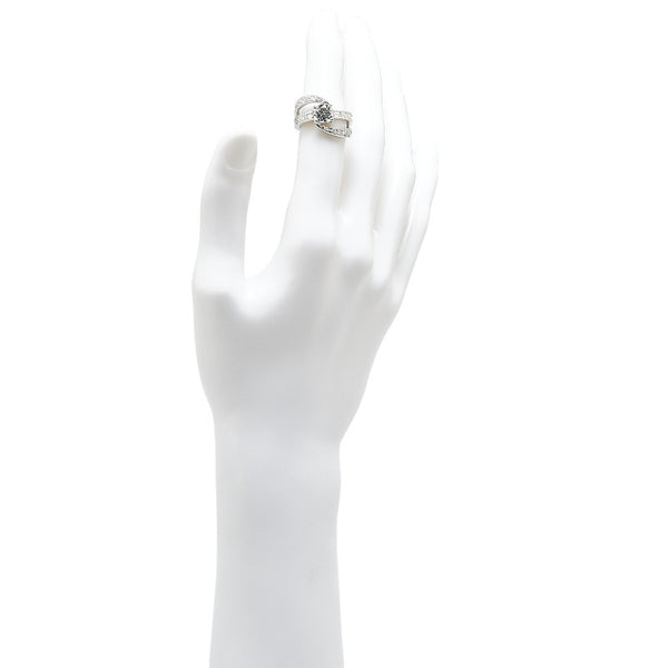 Pt900 プラチナ ダイヤ1.04ct ダイヤ1.12ct リング 指輪 レディース 11号 【中古】