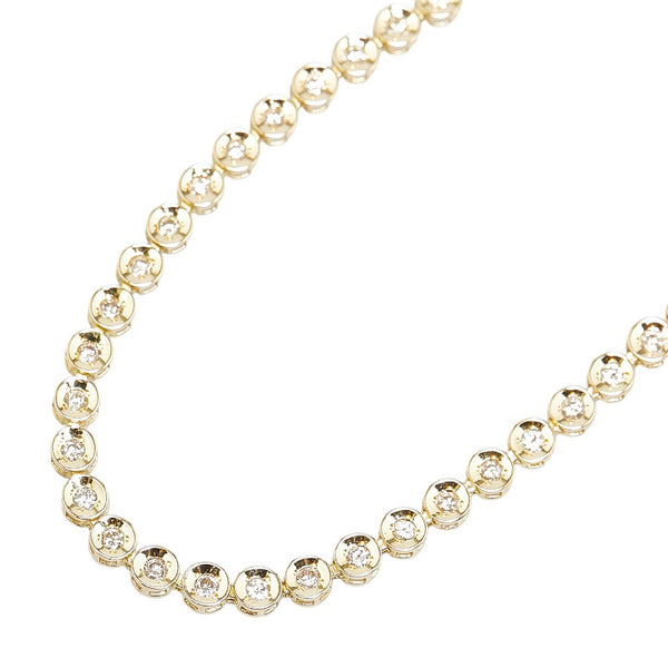 K18YG イエローゴールド ダイヤ1.00ct テニス チェーン ブレスレット レディース 【中古】