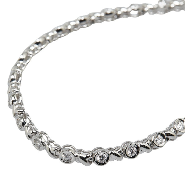Pt850 プラチナ ダイヤ1.00ct テニスチェーン ブレスレット レディース 【中古】