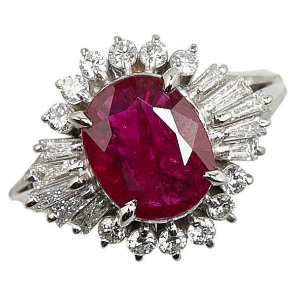 Pt900 プラチナ ルビー1.62ct ダイヤ0.50ct リング 指輪 レディース 9号 【中古】
