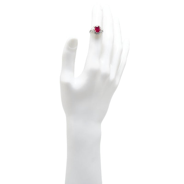 Pt900 プラチナ ルビー1.62ct ダイヤ0.50ct リング 指輪 レディース 9号 【中古】