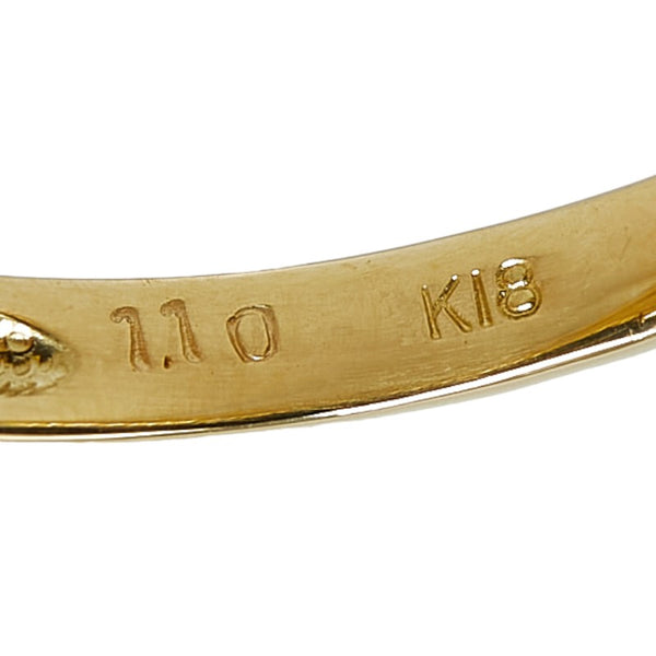 K18YG イエローゴールド ルビー1.10ct ダイヤ0.24ct リング 指輪 レディース 14号 【中古】