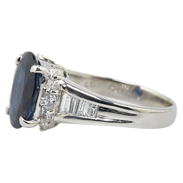 Pt900 プラチナ サファイア3.48ct ダイヤ0.62ct リング 指輪 レディース 13号 【中古】