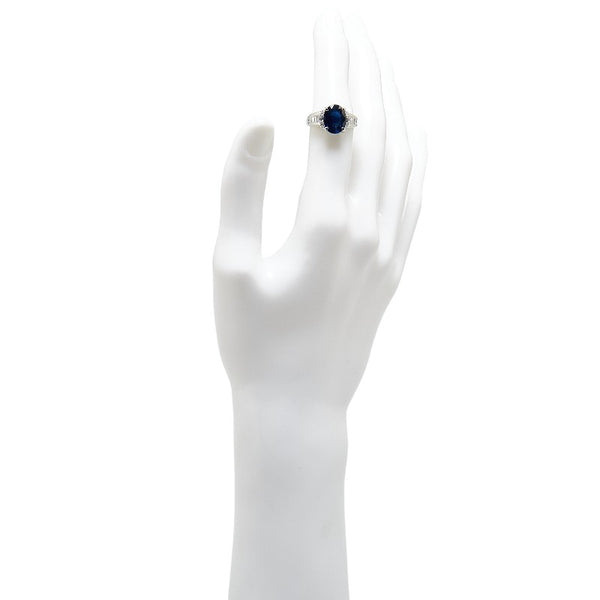 Pt900 プラチナ サファイア3.48ct ダイヤ0.62ct リング 指輪 レディース 13号 【中古】