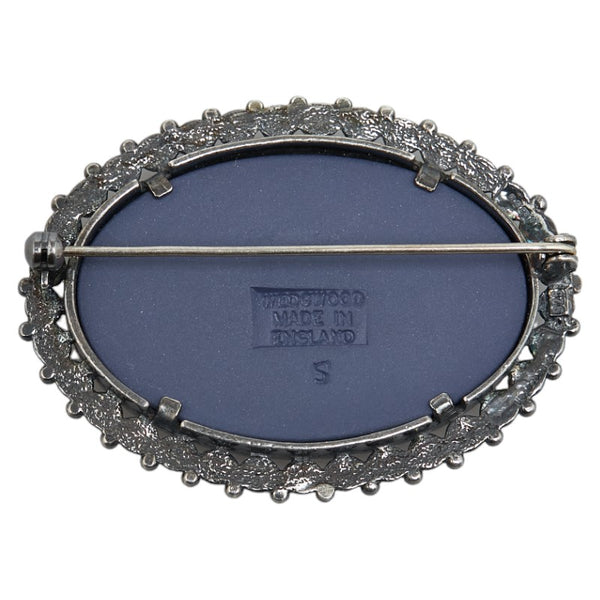 ウェッジウッド ジャスパー カメオブローチ シルバー ホワイト ブルー メタル プラスチック レディース Wedgwood 【中古】