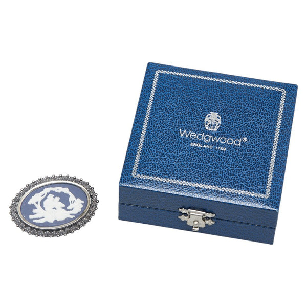 ウェッジウッド ジャスパー カメオブローチ シルバー ホワイト ブルー メタル プラスチック レディース Wedgwood 【中古】