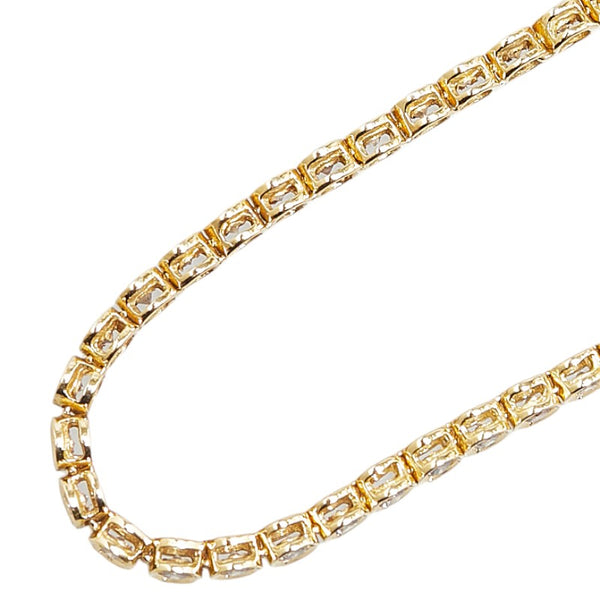 K18YG イエローゴールド ダイヤ2.00ct テニスチェーン ブレスレット レディース 【中古】