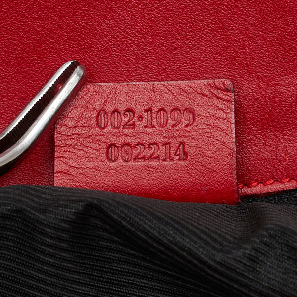 グッチ GGキャンバス ハンドバッグ トートバッグ 002214 レッド ゴールド キャンバス レザー レディース GUCCI 【中古】