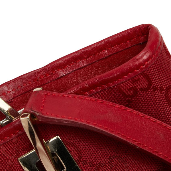 グッチ GGキャンバス ハンドバッグ トートバッグ 002214 レッド ゴールド キャンバス レザー レディース GUCCI 【中古】