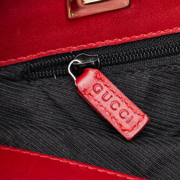 グッチ GGキャンバス ハンドバッグ トートバッグ 002214 レッド ゴールド キャンバス レザー レディース GUCCI 【中古】