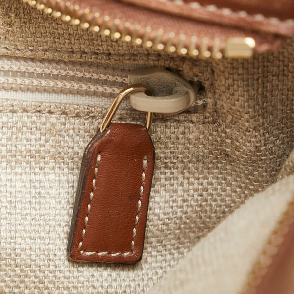 グッチ グッチシマ  斜め掛け ショルダーバッグ 161822 ホワイト ブラウン キャンバス レザー レディース GUCCI 【中古】