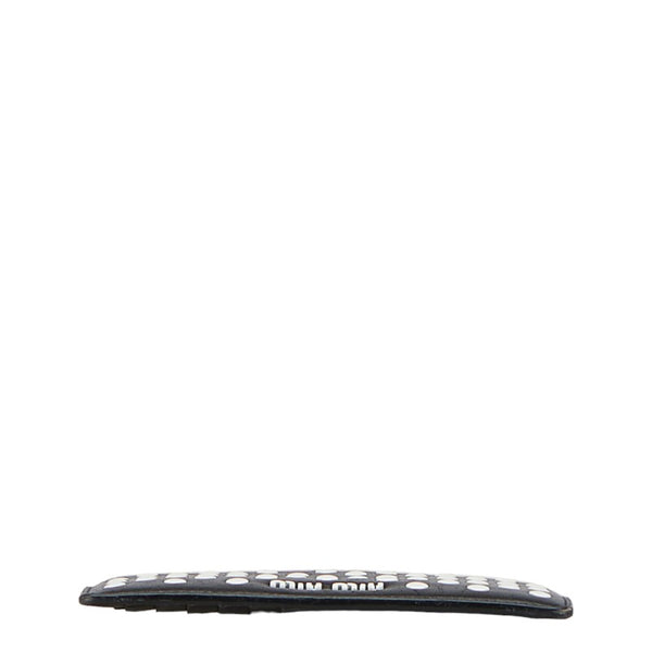ミュウ ミュウ ドット コインケース カードケース 5MB006 ブラック レザー レディース Miu Miu 【中古】