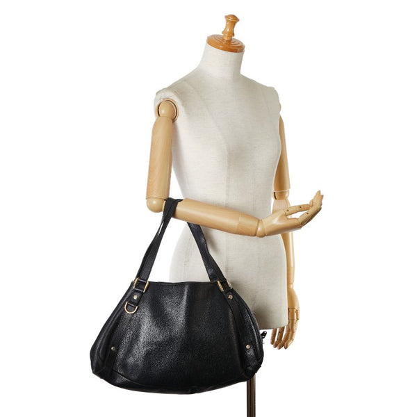 グッチ アビー トートバッグ ハンドバッグ 130736 ブラック ゴールド レザー レディース GUCCI 【中古】