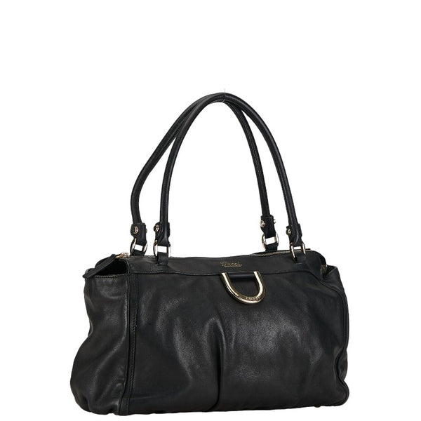 グッチ アビー ハンドバッグ トートバッグ 189831 ブラック ゴールド レザー レディース GUCCI 【中古】