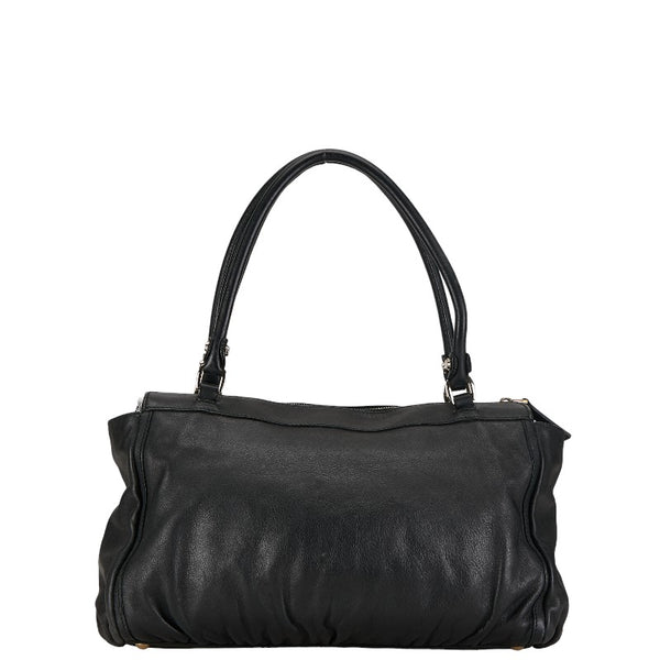 グッチ アビー ハンドバッグ トートバッグ 189831 ブラック ゴールド レザー レディース GUCCI 【中古】