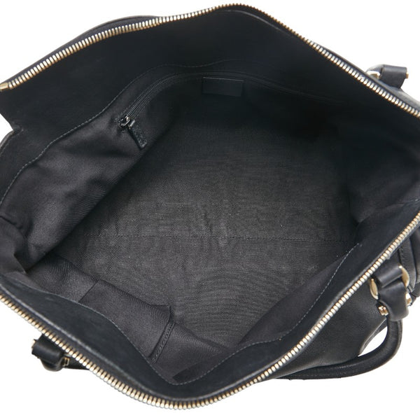 グッチ アビー ハンドバッグ トートバッグ 189831 ブラック ゴールド レザー レディース GUCCI 【中古】