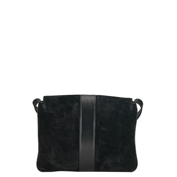 グッチ GGマーモント  アリー 斜め掛け ショルダーバッグ 550126 ブラック スウェード レザー レディース GUCCI 【中古】