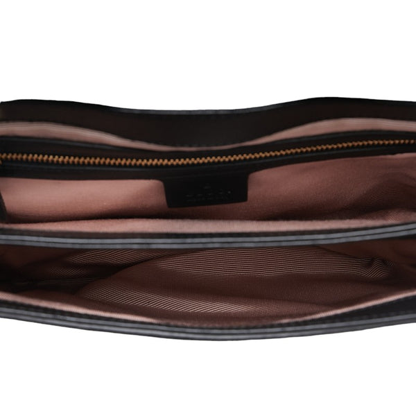 グッチ GGマーモント  アリー 斜め掛け ショルダーバッグ 550126 ブラック スウェード レザー レディース GUCCI 【中古】