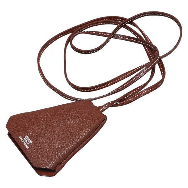 エルメス マルジェラ期 クロシェット キーリング ネックレス ブラウン ボックスカーフ レディース HERMES 【中古】