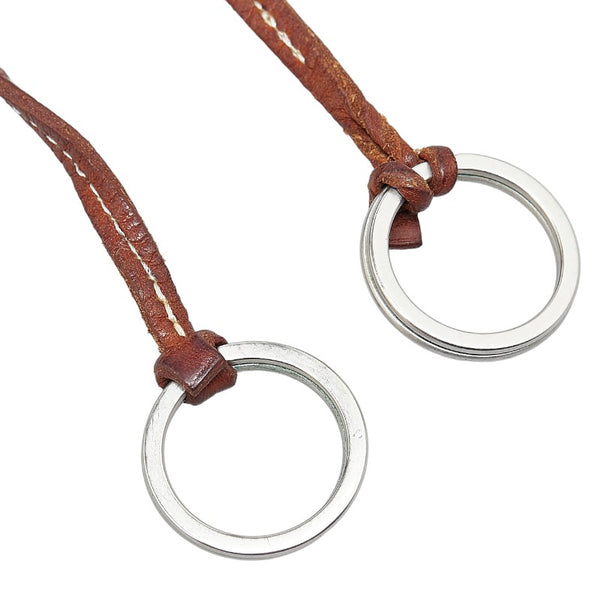 エルメス マルジェラ期 クロシェット キーリング ネックレス ブラウン ボックスカーフ レディース HERMES 【中古】