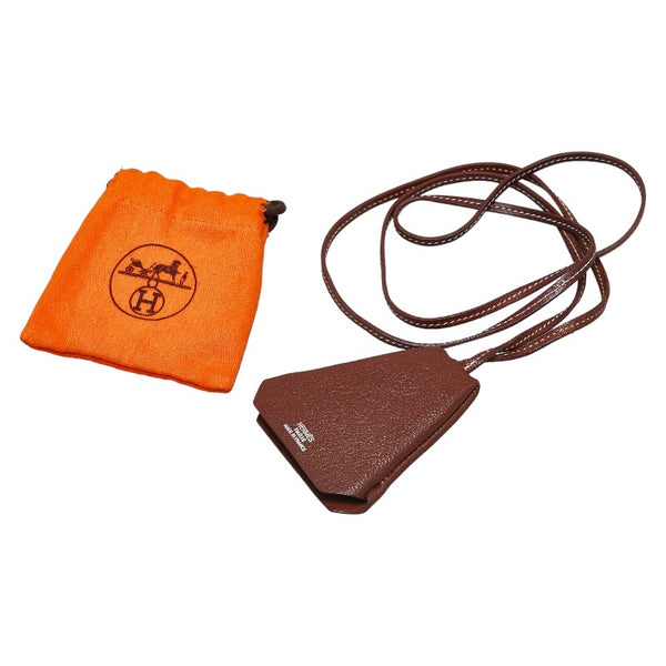エルメス マルジェラ期 クロシェット キーリング ネックレス ブラウン ボックスカーフ レディース HERMES 【中古】