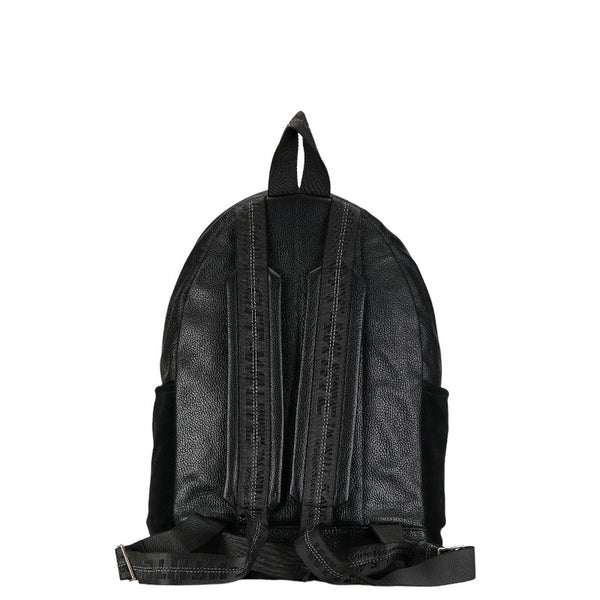 オフホワイト スラッシュロゴ リュック バックパック ブラック レザー スウェード メンズ OFF-WHITE 【中古】
