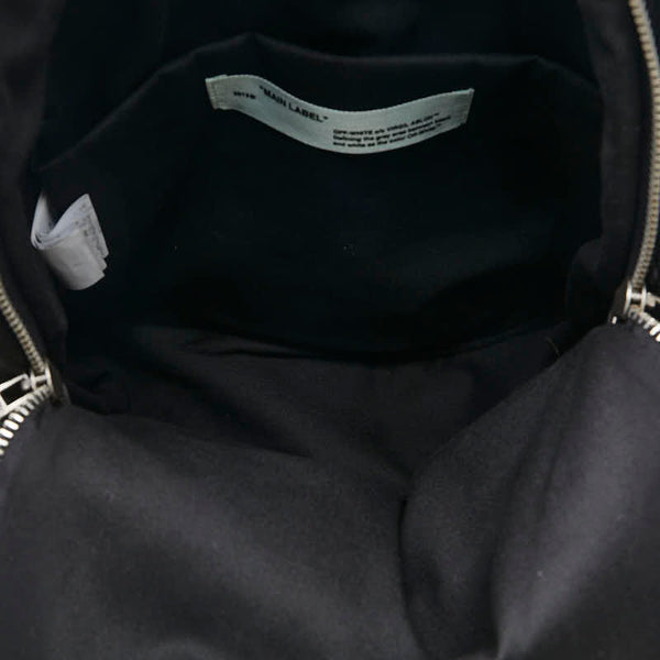 オフホワイト スラッシュロゴ リュック バックパック ブラック レザー スウェード メンズ OFF-WHITE 【中古】