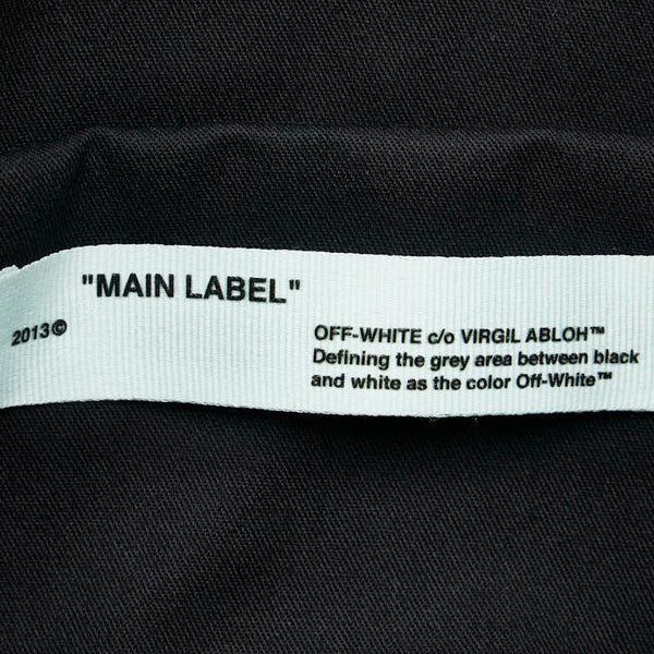 オフホワイト スラッシュロゴ リュック バックパック ブラック レザー スウェード メンズ OFF-WHITE 【中古】