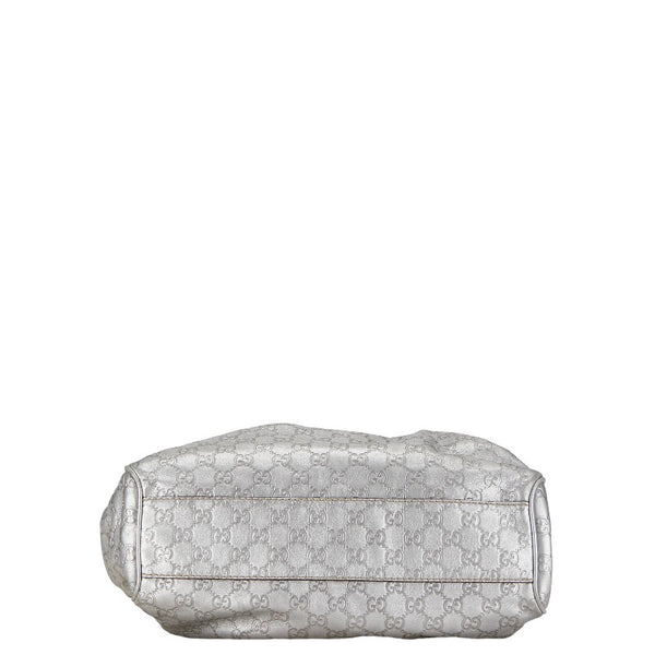 グッチ グッチシマ スーキー ハンドバッグ トートバッグ 211944 シルバー レザー レディース GUCCI 【中古】
