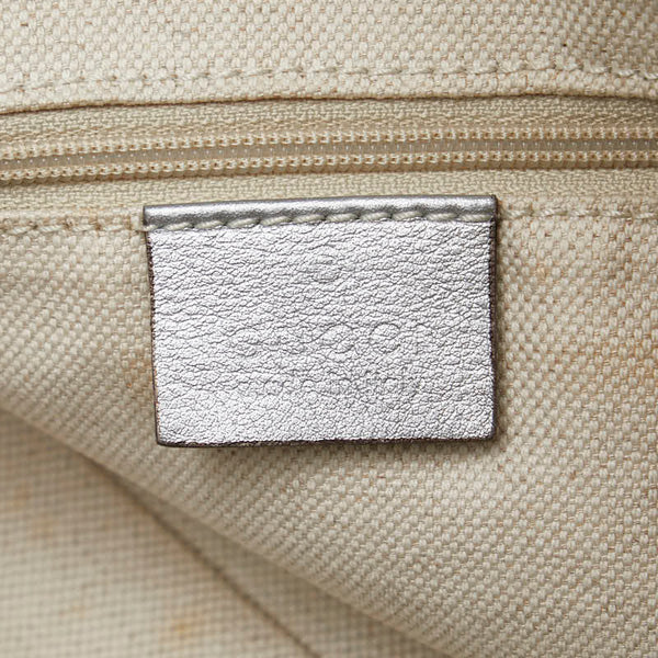 グッチ グッチシマ スーキー ハンドバッグ トートバッグ 211944 シルバー レザー レディース GUCCI 【中古】