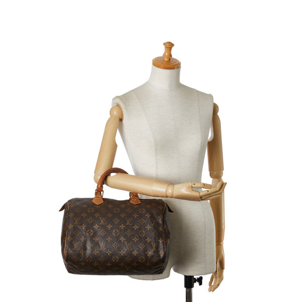 ルイ ヴィトン モノグラム スピーディ30 ハンドバッグ M41526 ブラウン PVC レザー レディース LOUIS VUITTON 【中古】