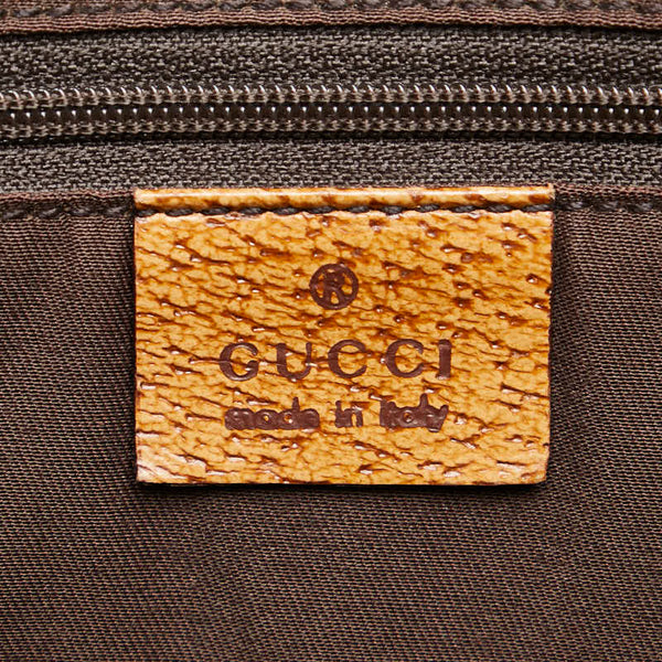 グッチ GGキャンバス トートバッグ ハンドバッグ 113017 ベージュ ブラウン キャンバス レザー レディース GUCCI 【中古】