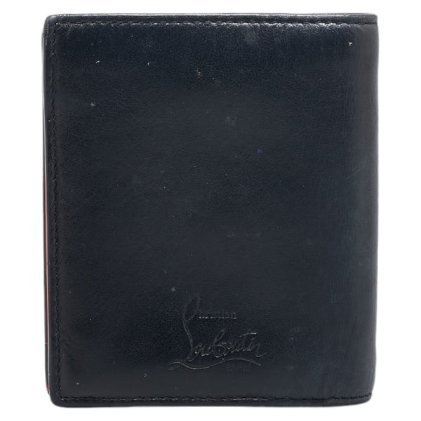 クリスチャンルブタン パネトーネ スパイクスタッズ 二つ折り財布 コンパクトウォレット ブラック レザー レディース Christian Louboutin 【中古】