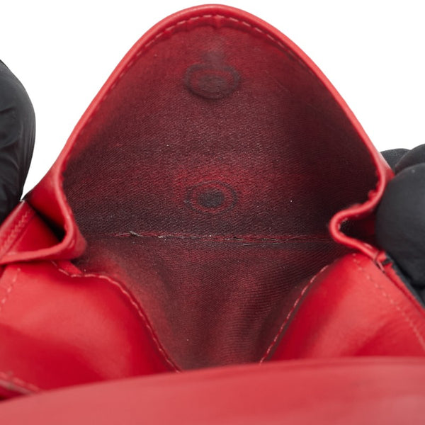 クリスチャンルブタン パネトーネ スパイクスタッズ 二つ折り財布 コンパクトウォレット ブラック レザー レディース Christian Louboutin 【中古】