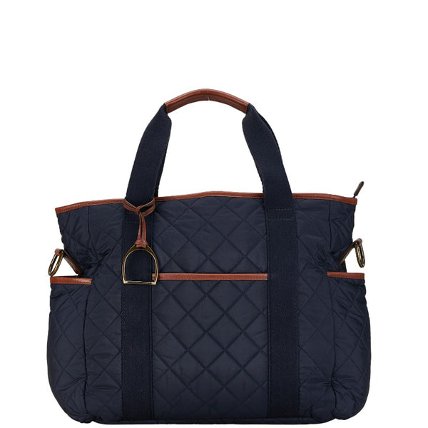 ラルフローレン ショルダーバッグ ハンドバッグ 2WAY ネイビー ブラウン ナイロン レザー レディース RALPH LAUREN 【中古】