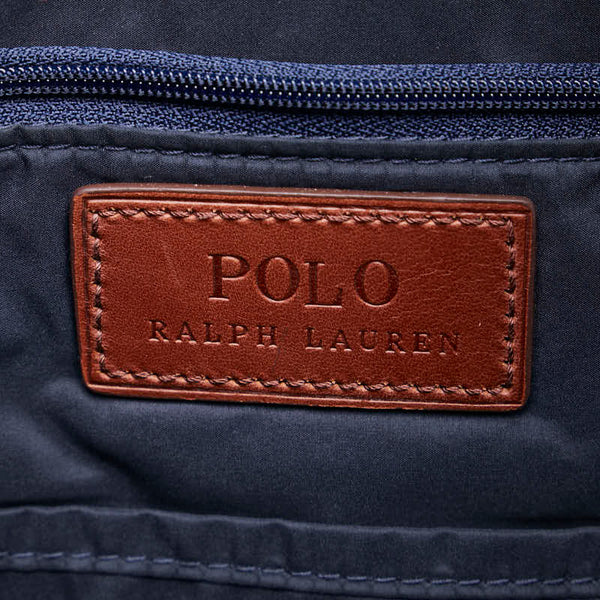 ラルフローレン ショルダーバッグ ハンドバッグ 2WAY ネイビー ブラウン ナイロン レザー レディース RALPH LAUREN 【中古】