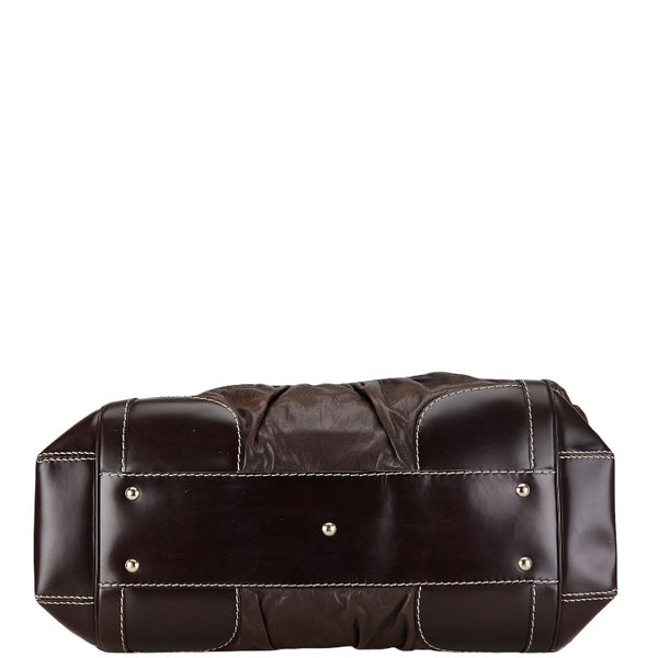 グッチ クイーン ハンドバッグ トートバッグ 189881 ブラウン レザー レディース GUCCI 【中古】