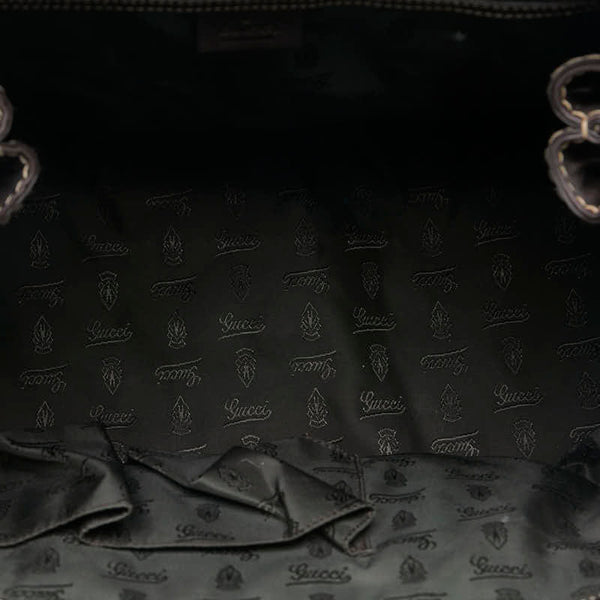 グッチ クイーン ハンドバッグ トートバッグ 189881 ブラウン レザー レディース GUCCI 【中古】