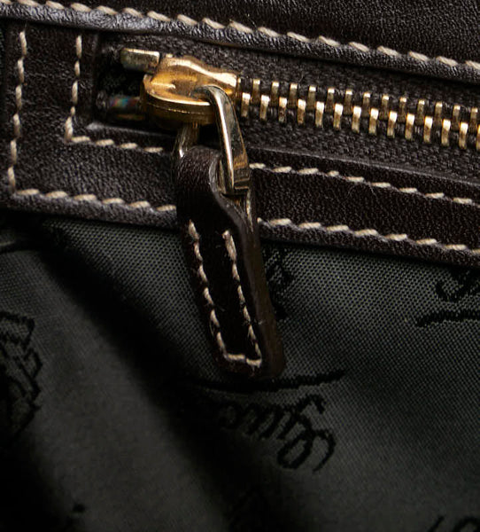 グッチ クイーン ハンドバッグ トートバッグ 189881 ブラウン レザー レディース GUCCI 【中古】